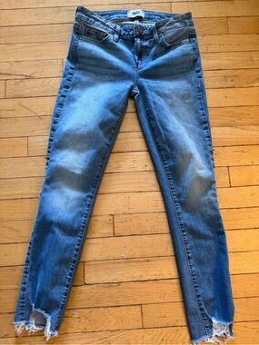 PAIGE Distressed Light Blue Skinny Jeans